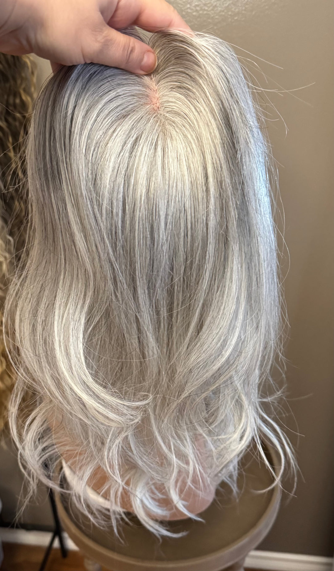 Full Volume Hair Topper - Salt and Pepper Shade - 5x6.5" Mono Base - European Hair