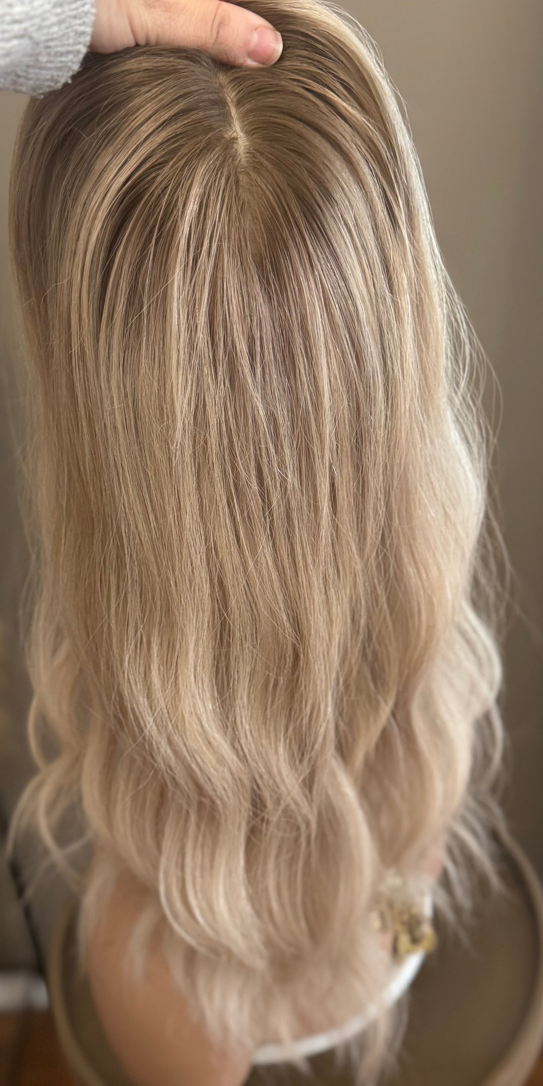 Silk Base Topper - Dimensional Cool Blonde with Shadow Root - European Hair