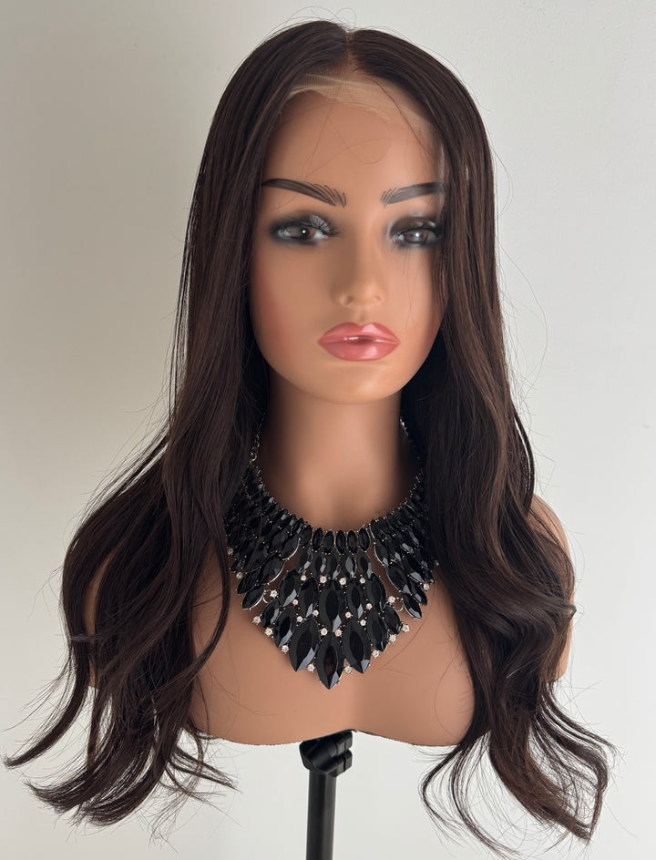 Dark Auburn Brown HD Lace Front Human Hair Wig