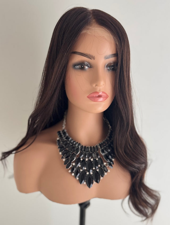 Dark Auburn Brown HD Lace Front Human Hair Wig