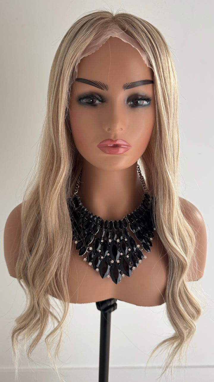 Lace Top with Wefts Topper - Honey Blonde Tones - 8" x 8" Base - 26"