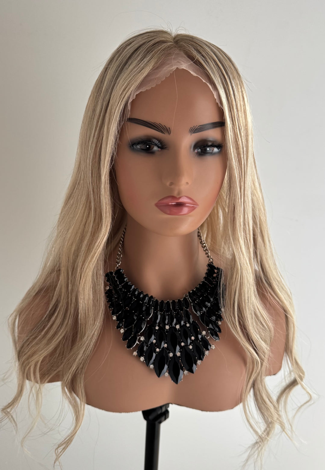 Lace Top with Wefts Topper - Honey Blonde Tones - 8" x 8" Base - 26"
