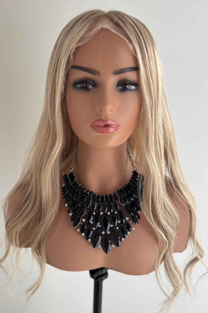 Lace Top with Wefts Topper - Honey Blonde Tones - 8" x 8" Base - 26"