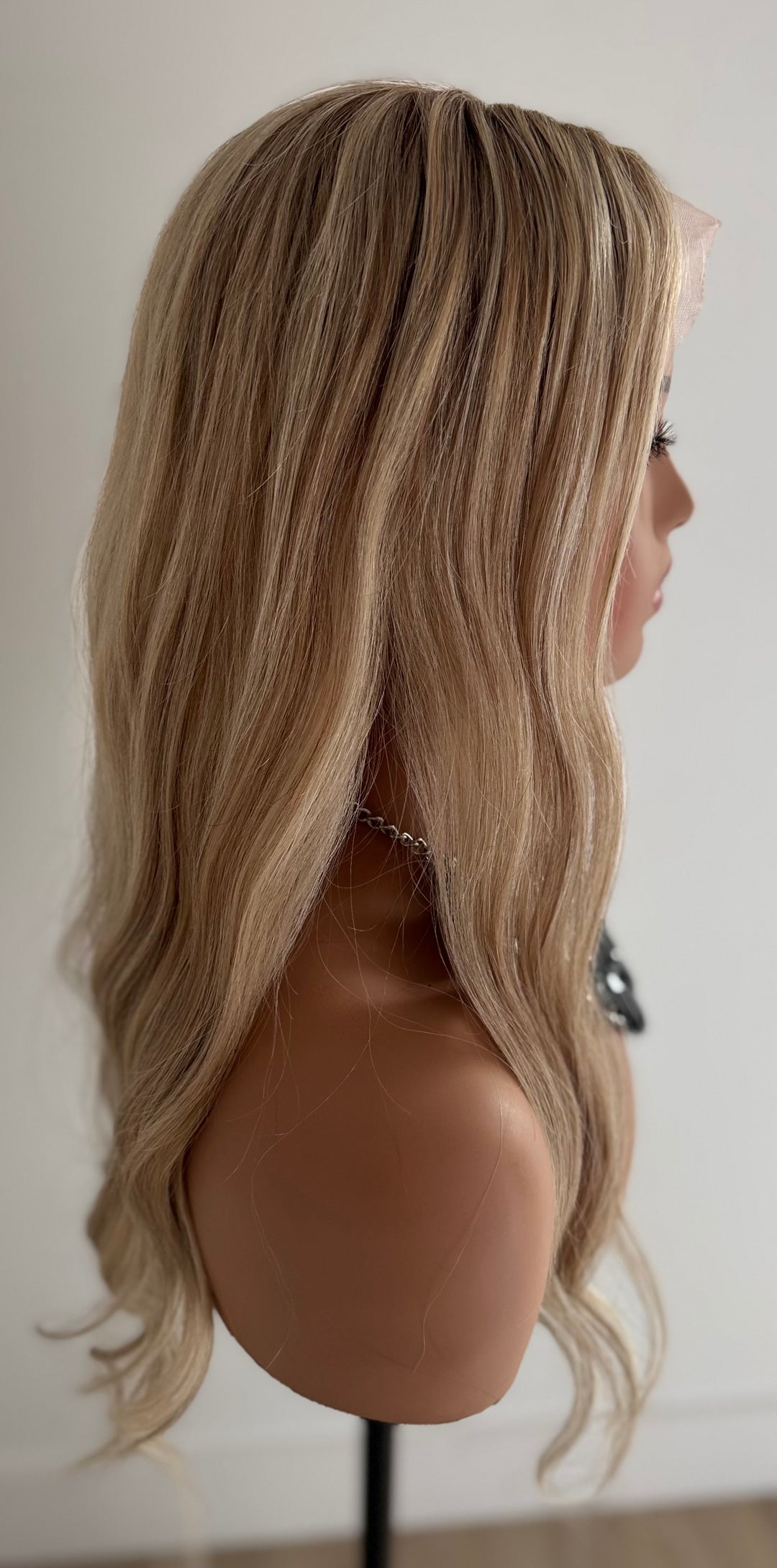 Lace Top with Wefts Topper - Honey Blonde Tones - 8" x 8" Base - 26"
