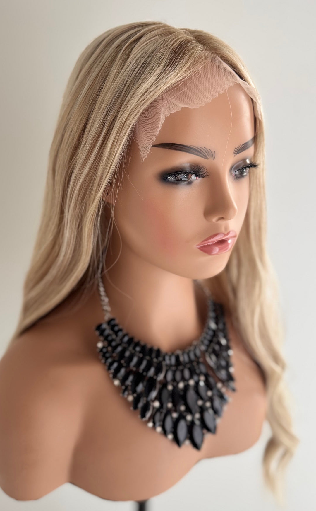 Lace Top with Wefts Topper - Honey Blonde Tones - 8" x 8" Base - 26"
