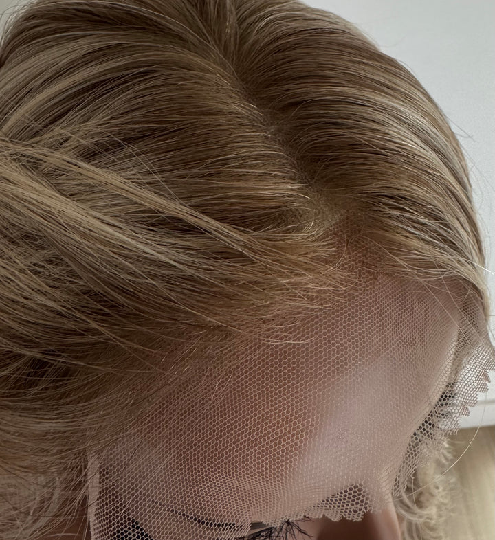Lace Top with Wefts Topper - Honey Blonde Tones - 8" x 8" Base - 26"