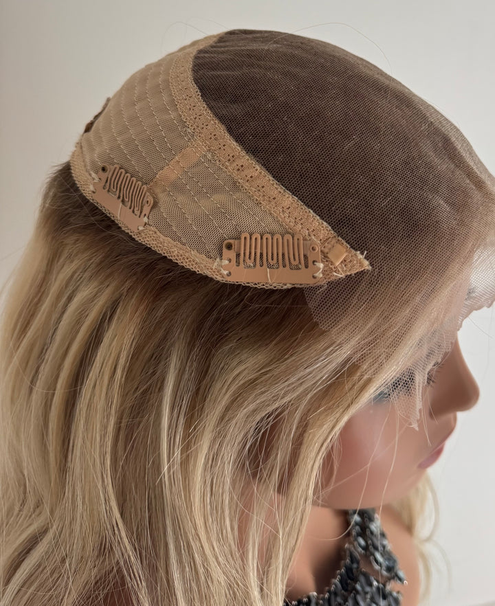 Lace Top with Wefts Topper - Honey Blonde Tones - 8" x 8" Base - 26"