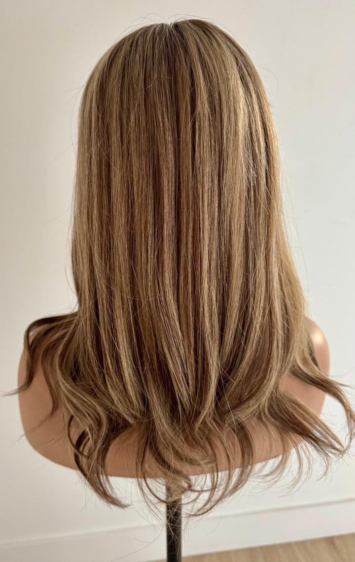 Silk Base with Open Weft Topper - Cool Dimensional Blonde/Brown Mix - 6.5" x 7" Base - !4"