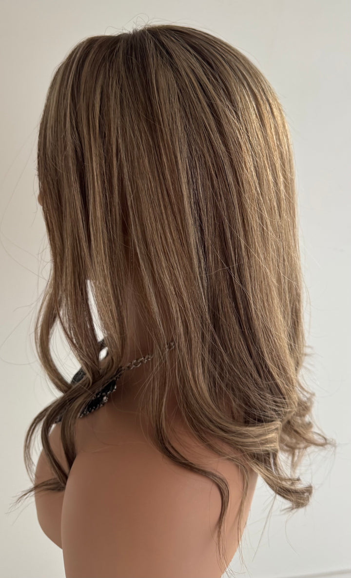 Silk Base with Open Weft Topper - Cool Dimensional Blonde/Brown Mix - 6.5" x 7" Base - !4"