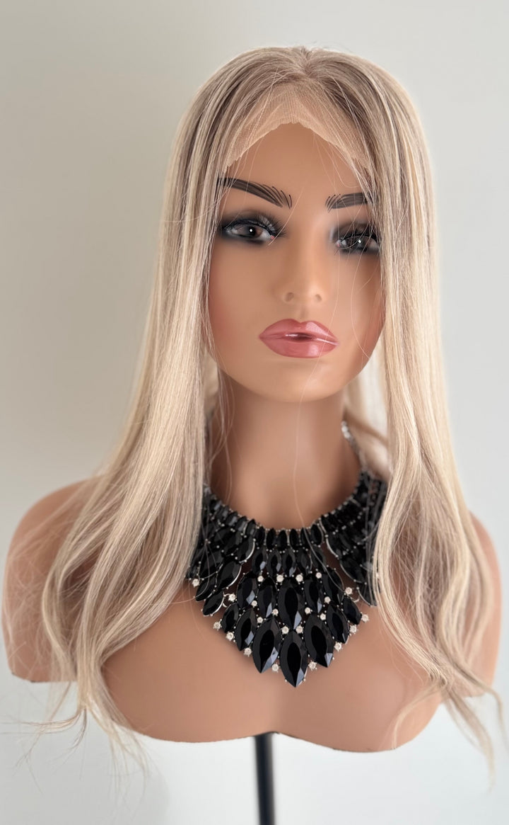 Silk Base Lace Front Topper - Cool Ash Blonde - 5.5" x 6" Base - !6"