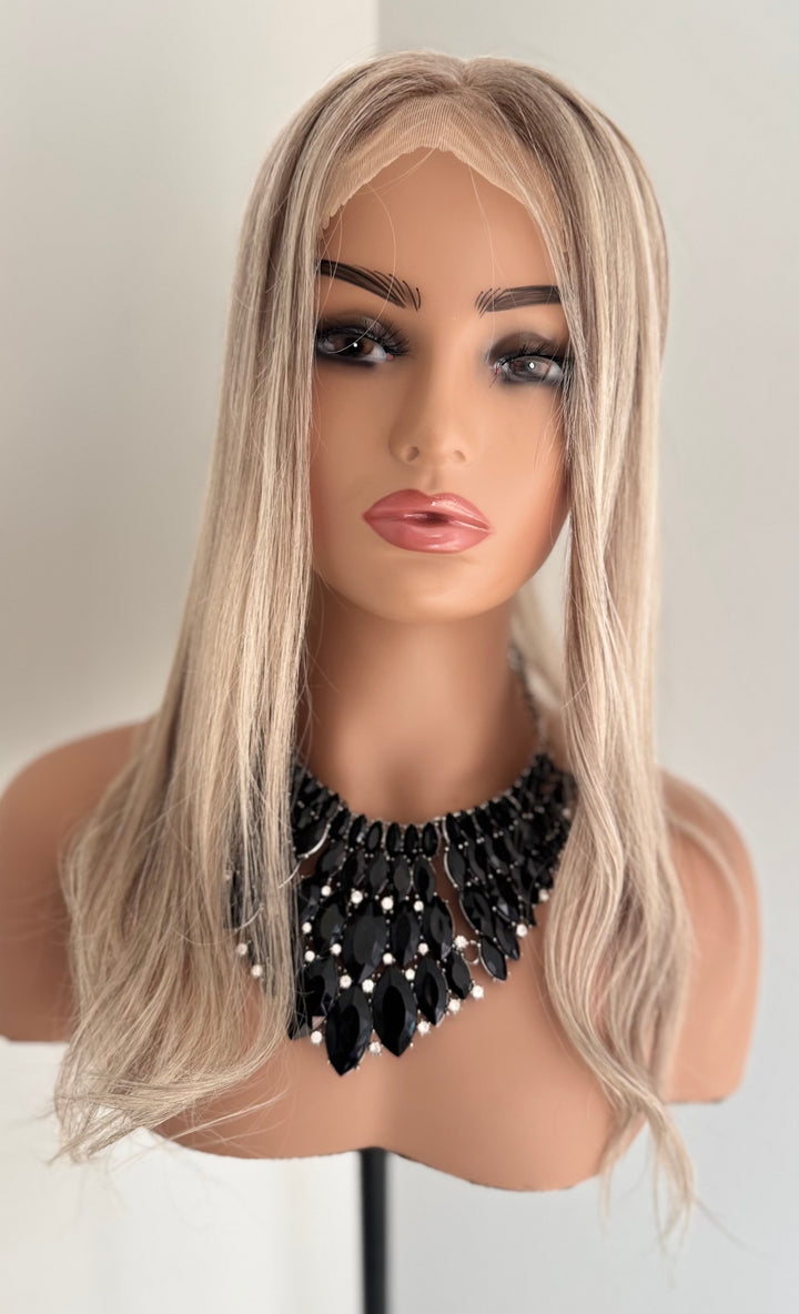 Silk Base Lace Front Topper - Cool Ash Blonde - 5.5" x 6" Base - !6"