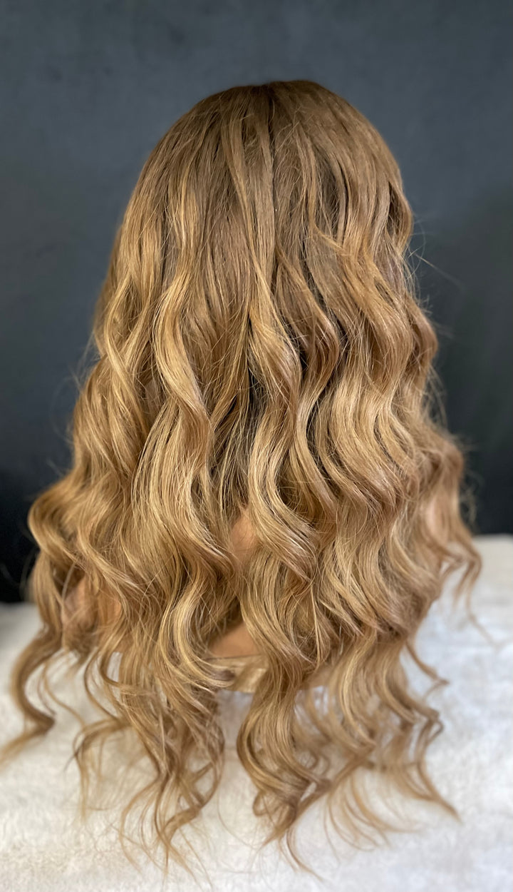 NADIA - Dark Blonde with Medium Brown Roots - HD Lace Wig – 100% Human Hair, Natural Hairline