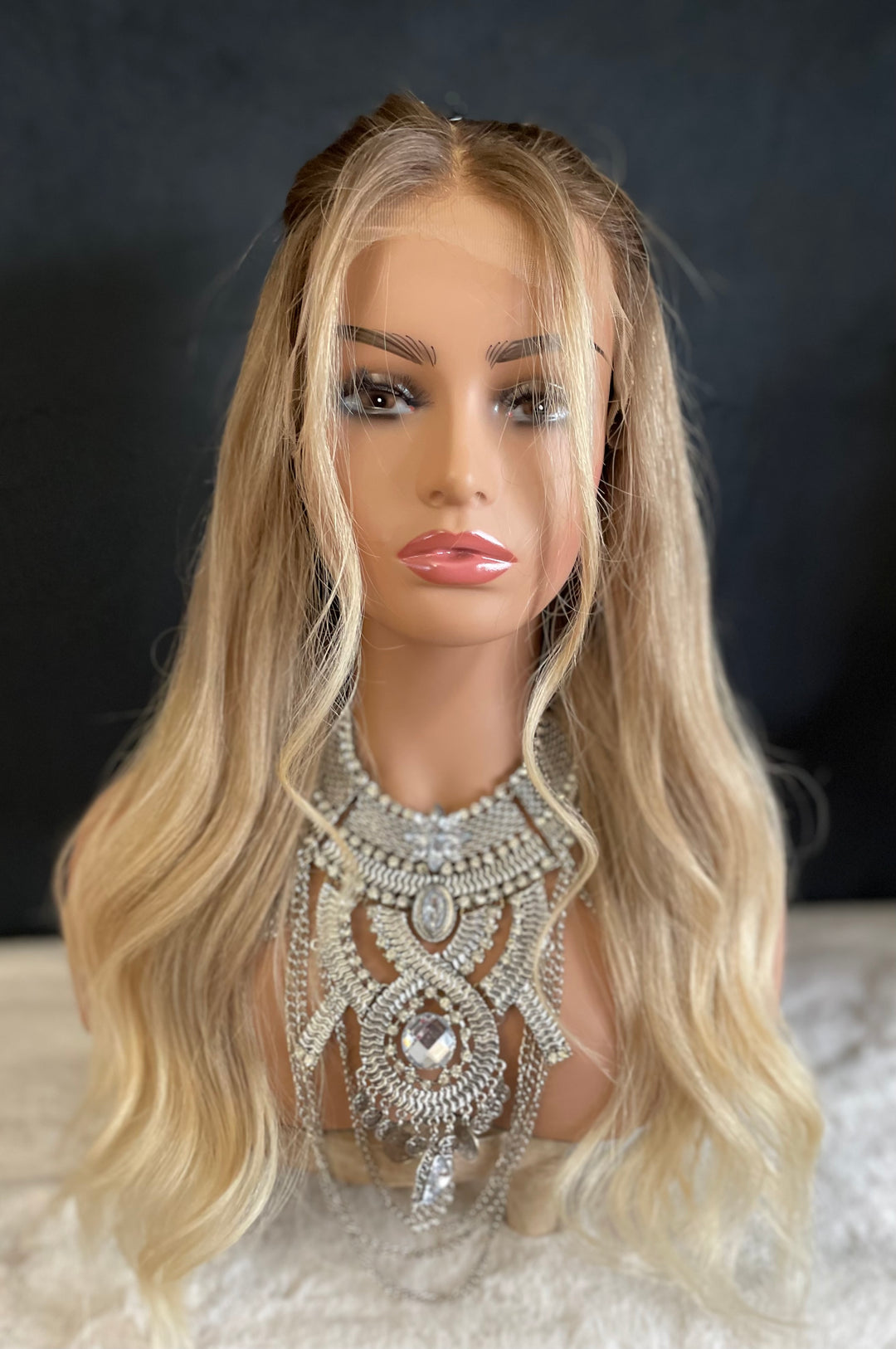 MARBELLA - Light Ash Blonde with Dark Ash Blonde Roots - HD Lace Wig – 100% Human Hair, Natural Hairline