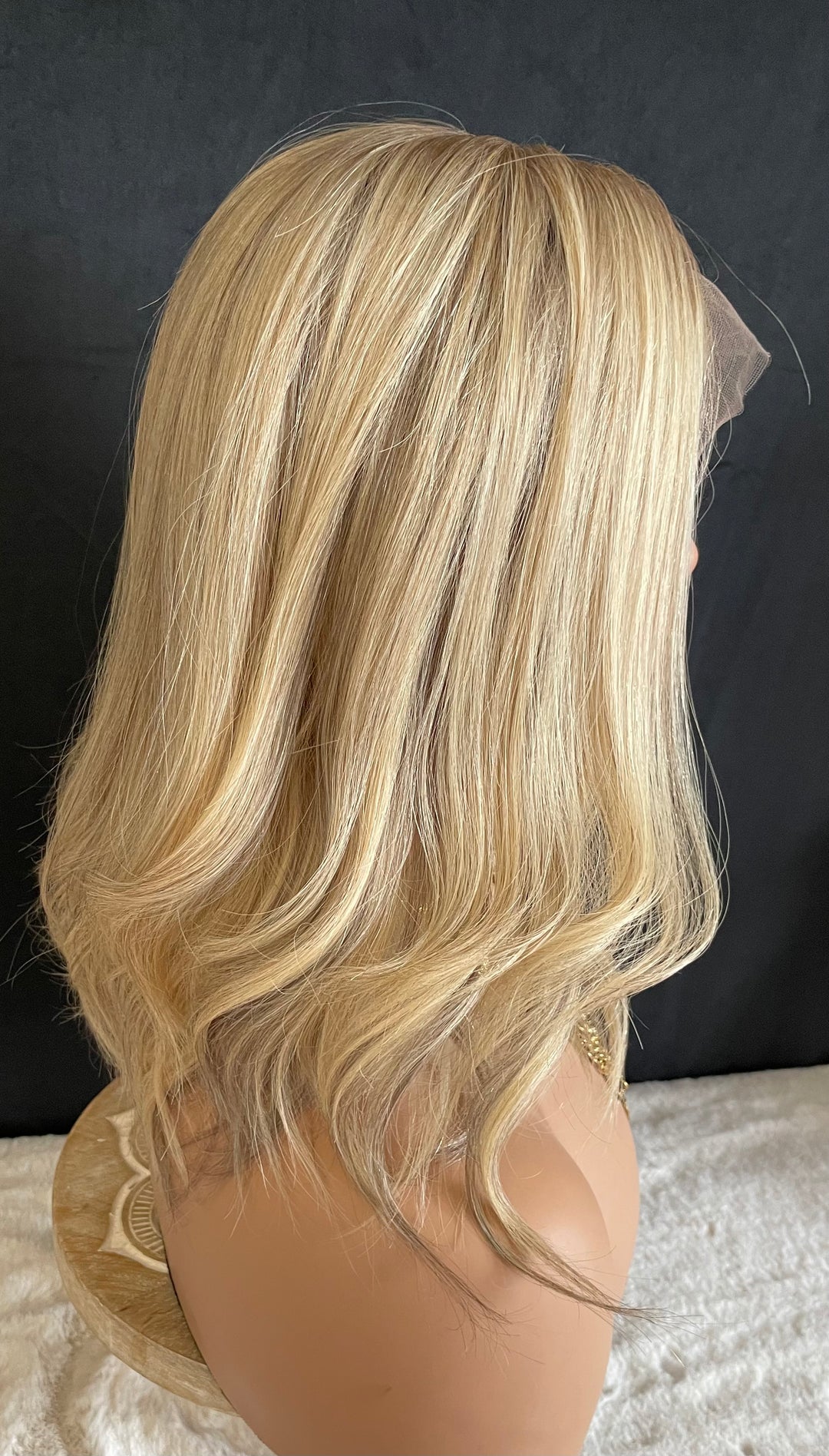 LACE-TOP WIG - Light Blonde with Shadow Roots - 100% Luxury European Hair