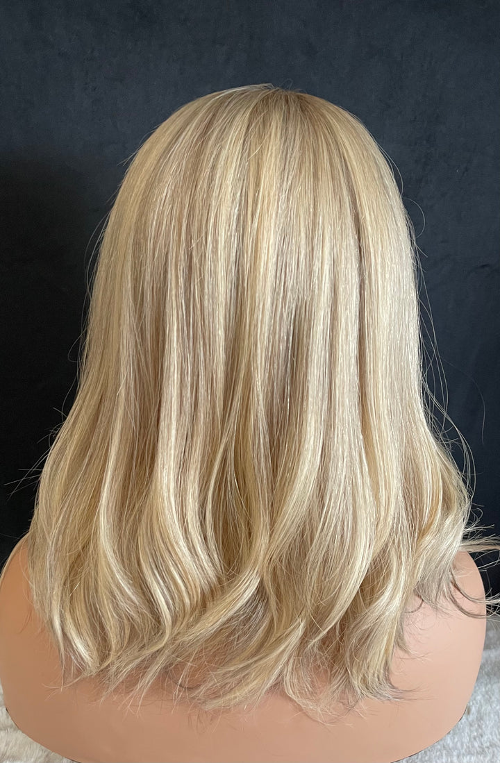 LACE-TOP WIG - Light Blonde with Shadow Roots - 100% Luxury European Hair