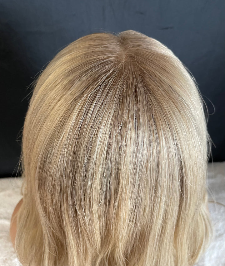 LACE-TOP WIG - Light Blonde with Shadow Roots - 100% Luxury European Hair