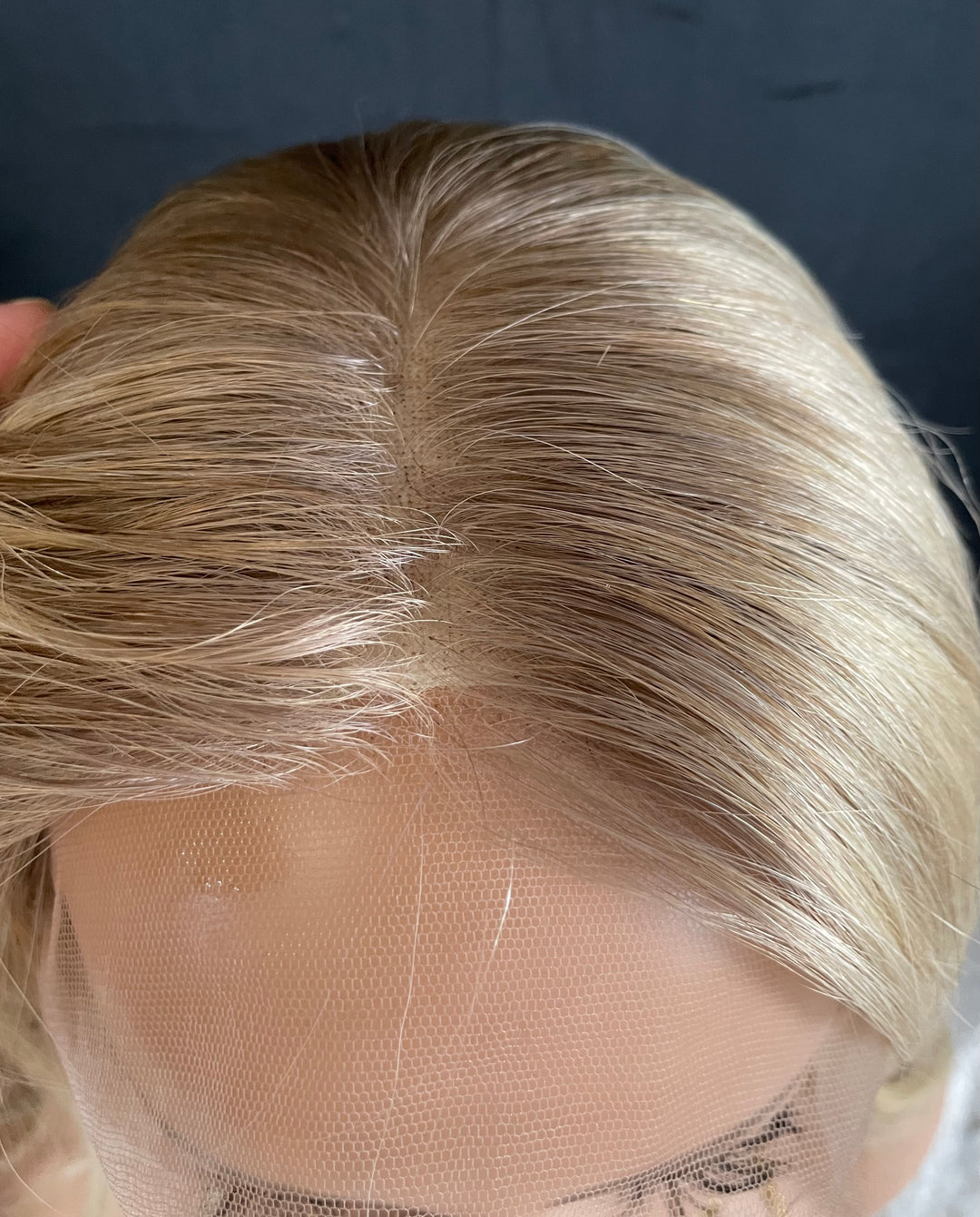 LACE-TOP WIG - Light Blonde with Shadow Roots - 100% Luxury European Hair