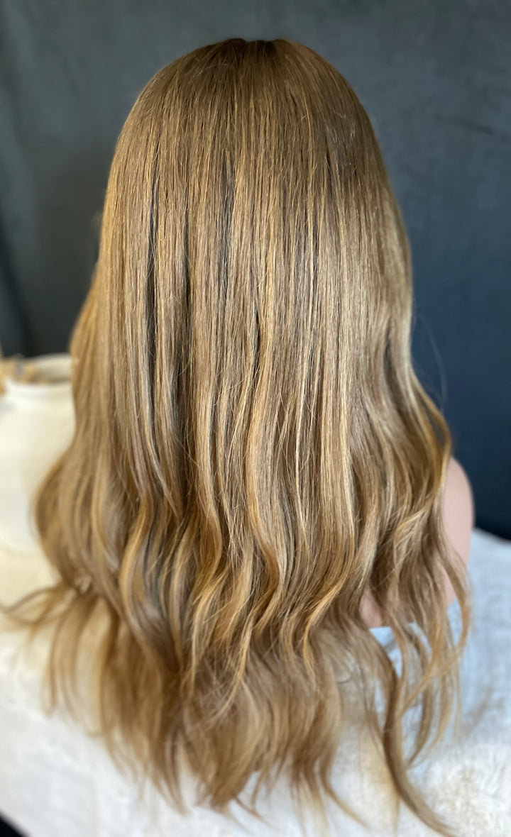 NADIA - Dark Blonde with Medium Brown Roots - HD Lace Wig – 100% Human Hair, Natural Hairline