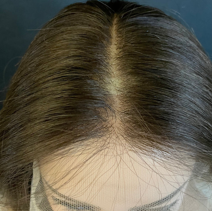 NADIA - Dark Blonde with Medium Brown Roots - HD Lace Wig – 100% Human Hair, Natural Hairline