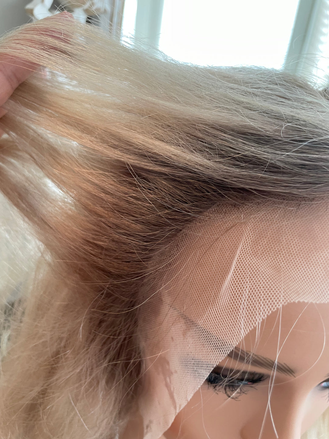 BONITA - Platinum Blonde Wig with Shadow Roots - HD Lace Wig – 100% Human Hair, Natural Hairline