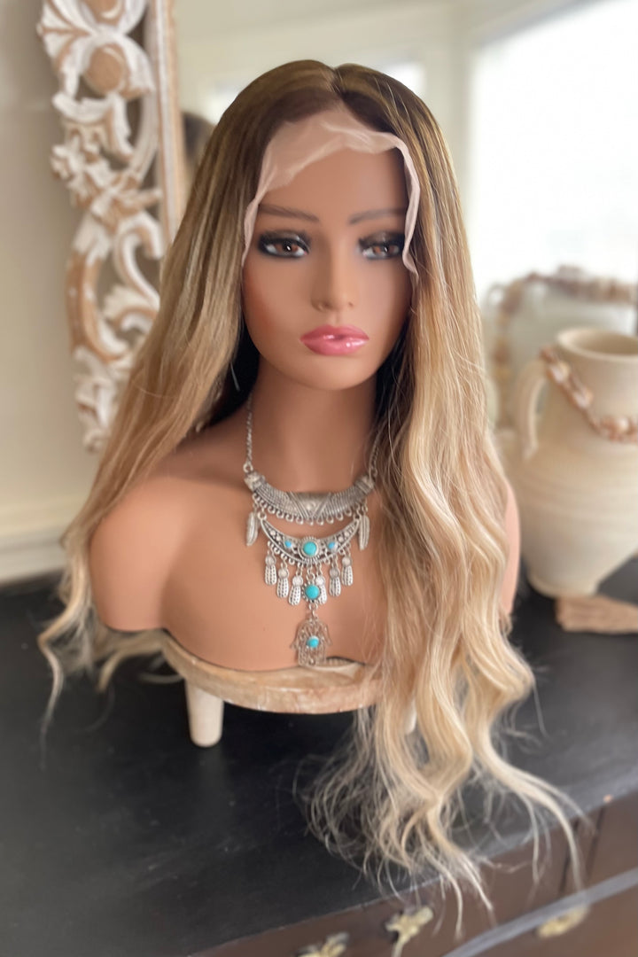 Dark Blonde Balayage Style Lace Front Wig