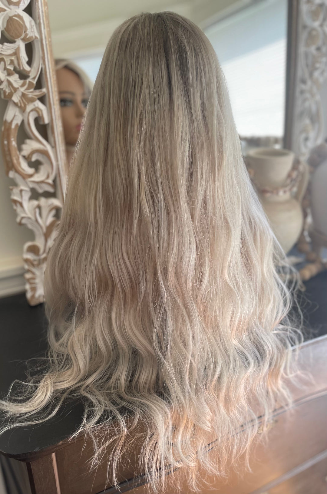 BONITA - Platinum Blonde Wig with Shadow Roots - HD Lace Wig – 100% Human Hair, Natural Hairline