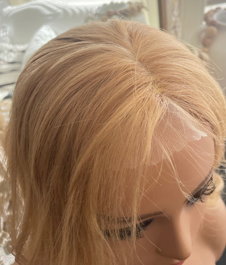 Full Lace Topper - 6x6” Base - 20” And Light Golden Blonde