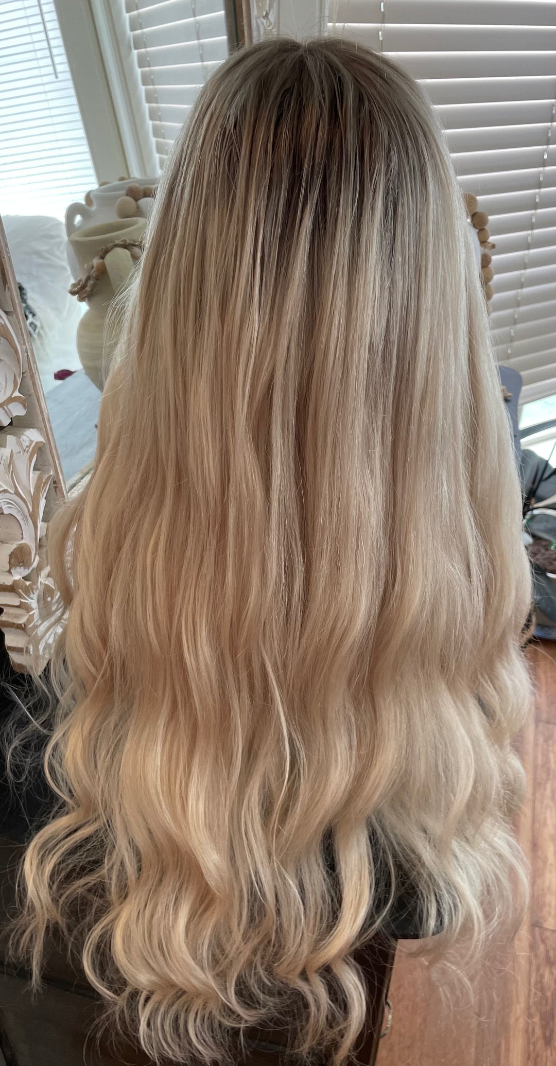 BONITA - Platinum Blonde Wig with Shadow Roots - HD Lace Wig – 100% Human Hair, Natural Hairline