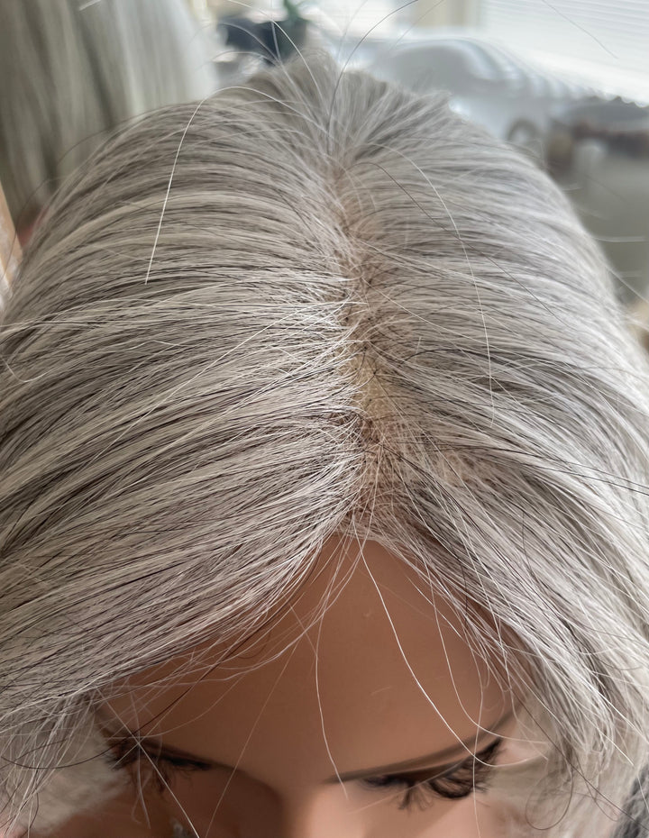 Salt & Pepper Bob Wig - HD Lace Front - European Human Hair