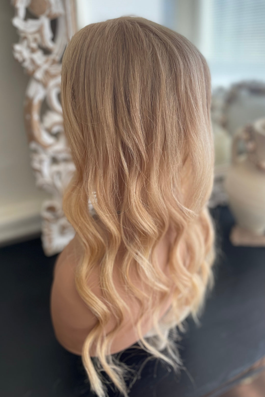 Full Lace Topper - 6x6” Base - 20” And Light Golden Blonde