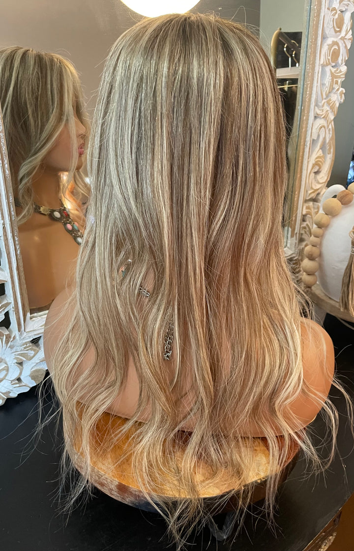 Full Volume Hair Topper - 16"-18" European Luxury Layered Full Volume Hair Topper - 5x6.5” - Dimensional Cool Blonde
