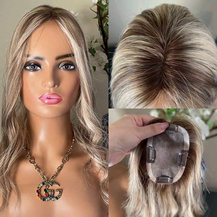3x5 " Mono Base Topper -Light Volume - Light Cool Blonde & Lowlights