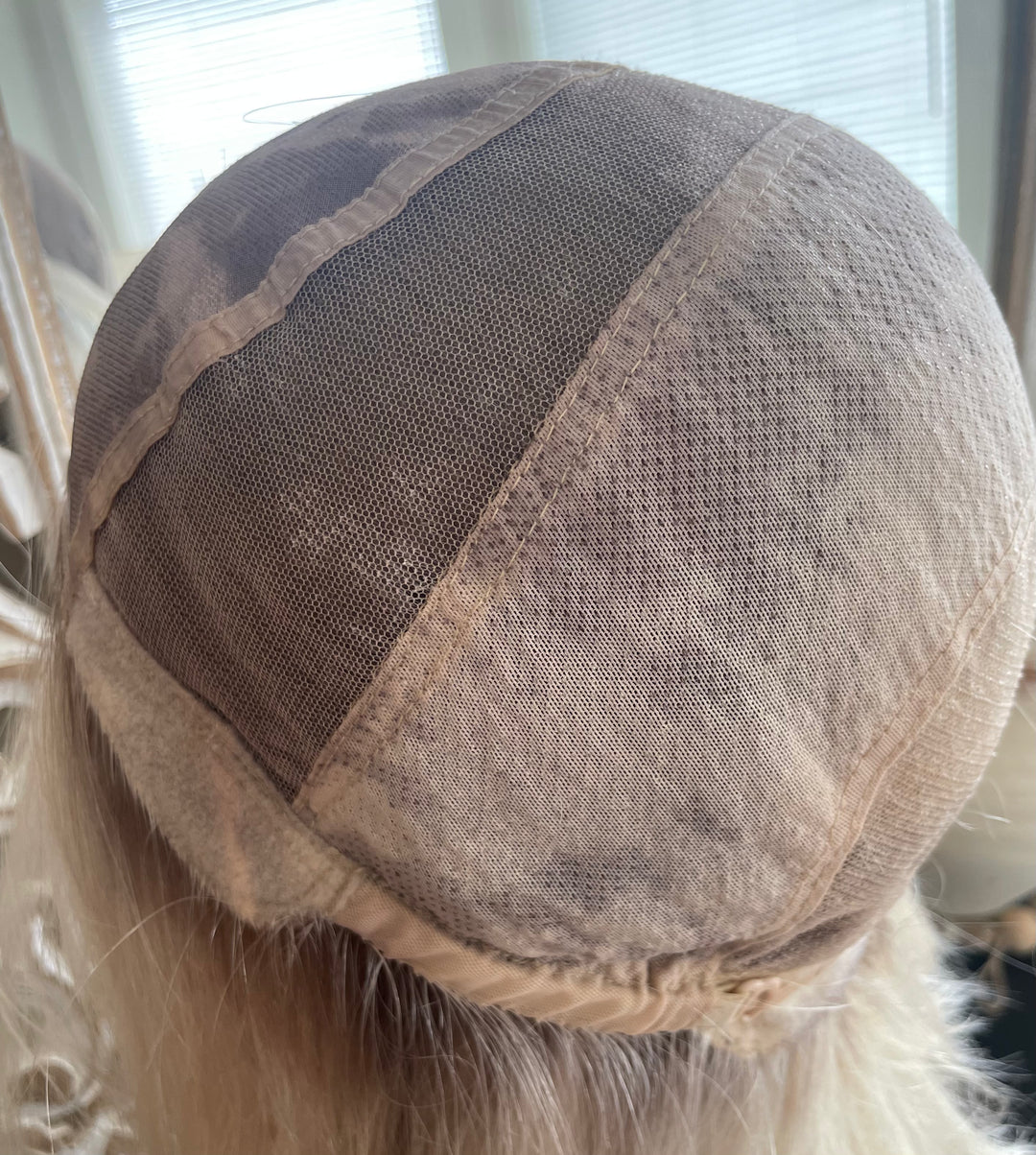 Fully Handtied Mono Top Wig - Light Blonde with Shadow Roots and Lowlights