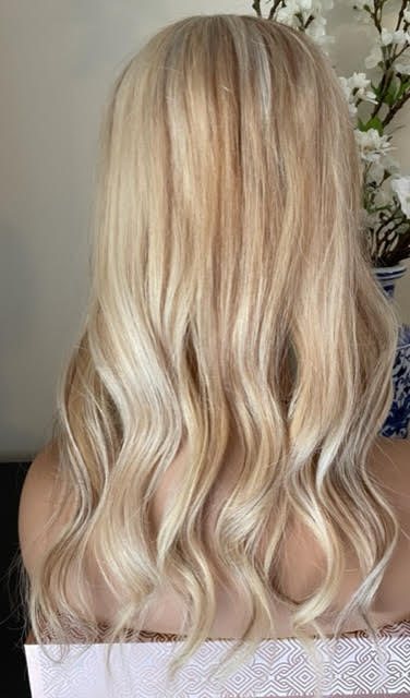 Full Volume Hair Topper - 16"-18" European Luxury Layered Full Volume Hair Topper - Light Cool Blonde & Lowlights