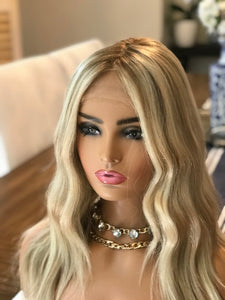AMBER - Cool Blonde Dimensional Silk Top Wig
