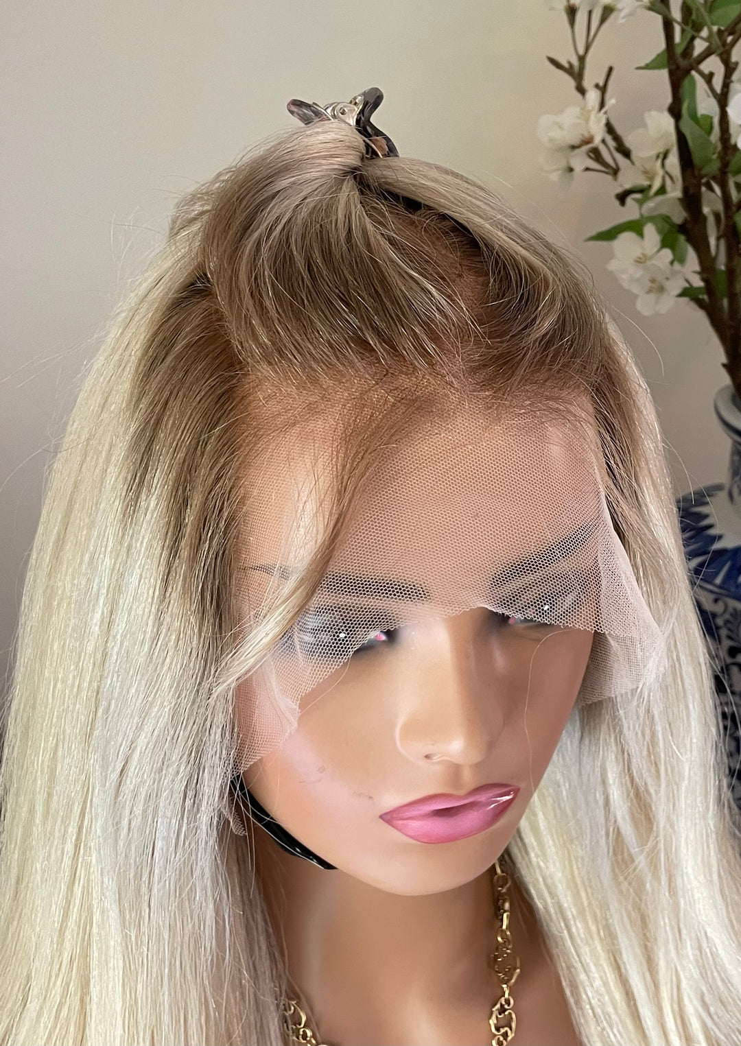 Light Blonde with Roots - HD Lace Front Wig