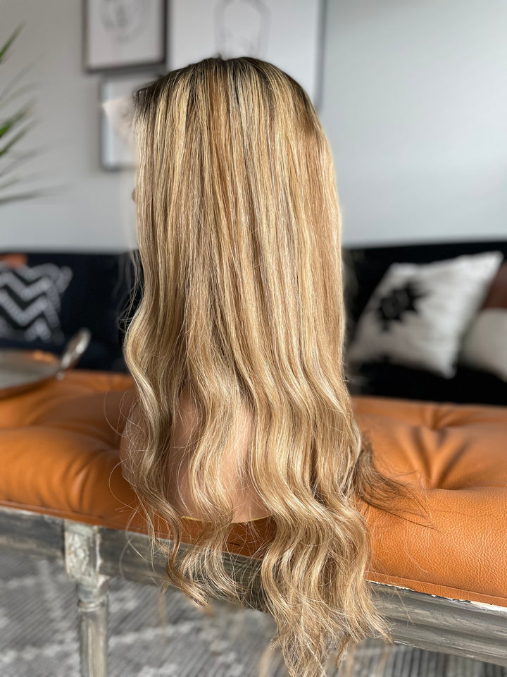 Budget Beauty Wigs Collection - Dark Blonde Rooted - HD Lace Front Wig