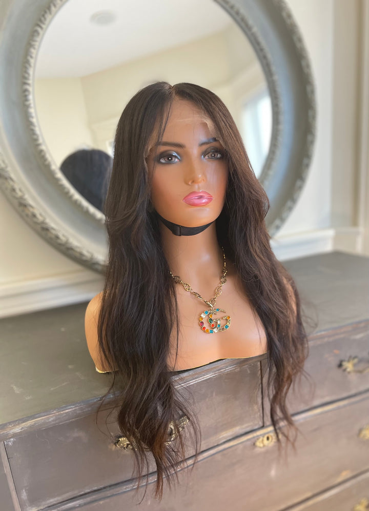 Long Body Wave Front Lace Wig #1B