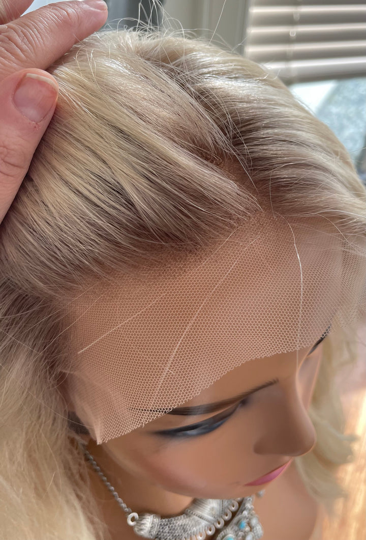Light Blonde Wig with Short Roots