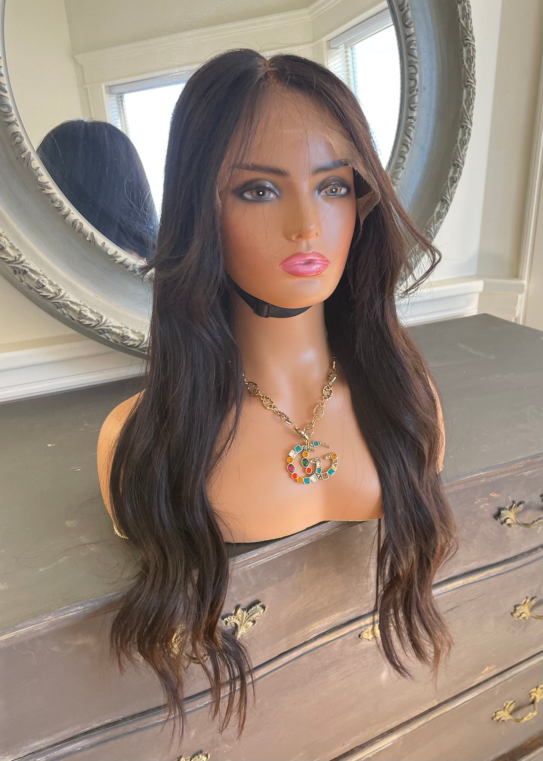 Long Body Wave Front Lace Wig #1B
