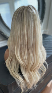 Light Blonde Wig with Short Roots